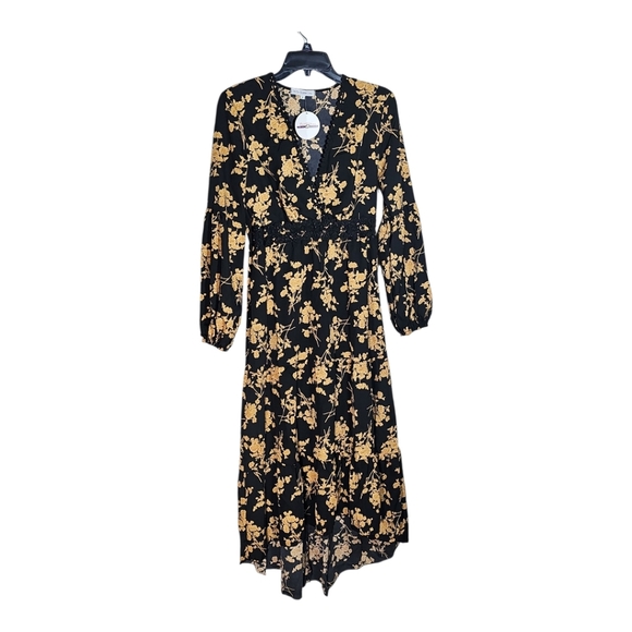 Boutique Black & Gold Floral High-Low Dress – NWT - Picture 1 of 12